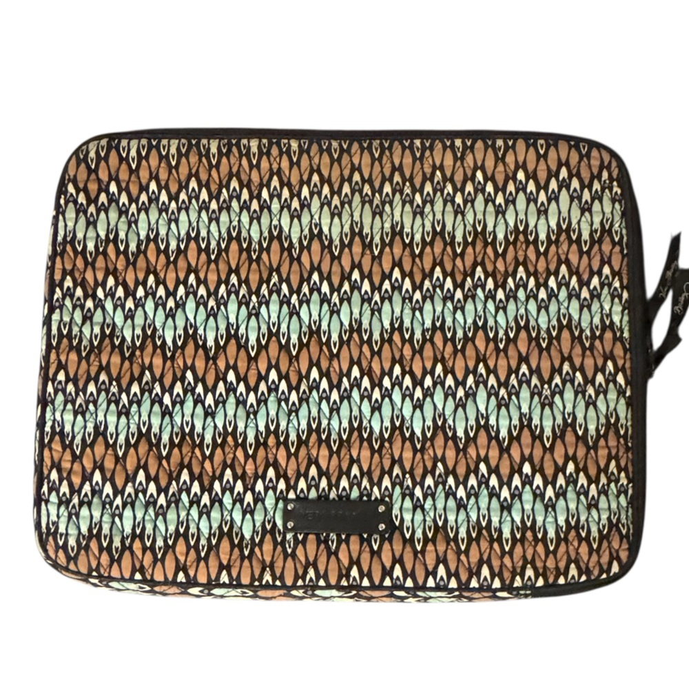 Vera Bradley Brown and Mint Patterned Laptop Sleeve